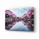 Pink Landscape Glass Wall Art.
