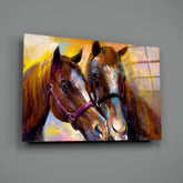 Horses Glass Wall Art.