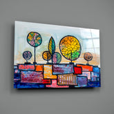 Abstract City Glass Wall Art.