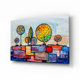 Abstract City Glass Wall Art.