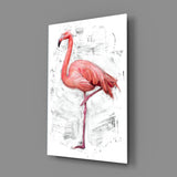 Flamingo Glass Wall Art.