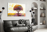 Colorful Tree Glass Wall Art.