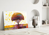 Colorful Tree Glass Wall Art.