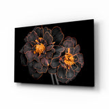 Brown Flower Glass Wall Art.