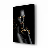 Silent Woman Glass Wall Art.