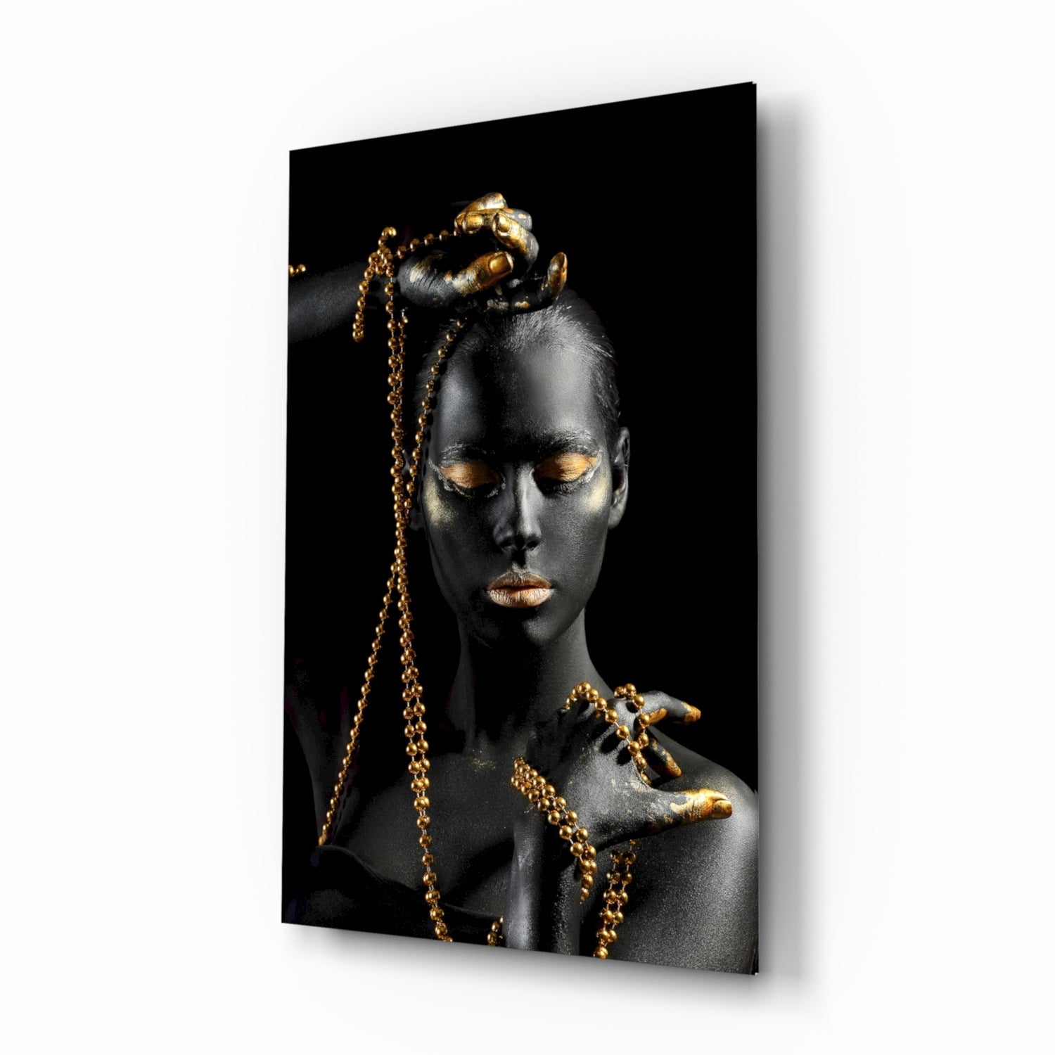 Gold Woman Glass Wall Art.