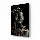 Gold Woman Glass Wall Art.
