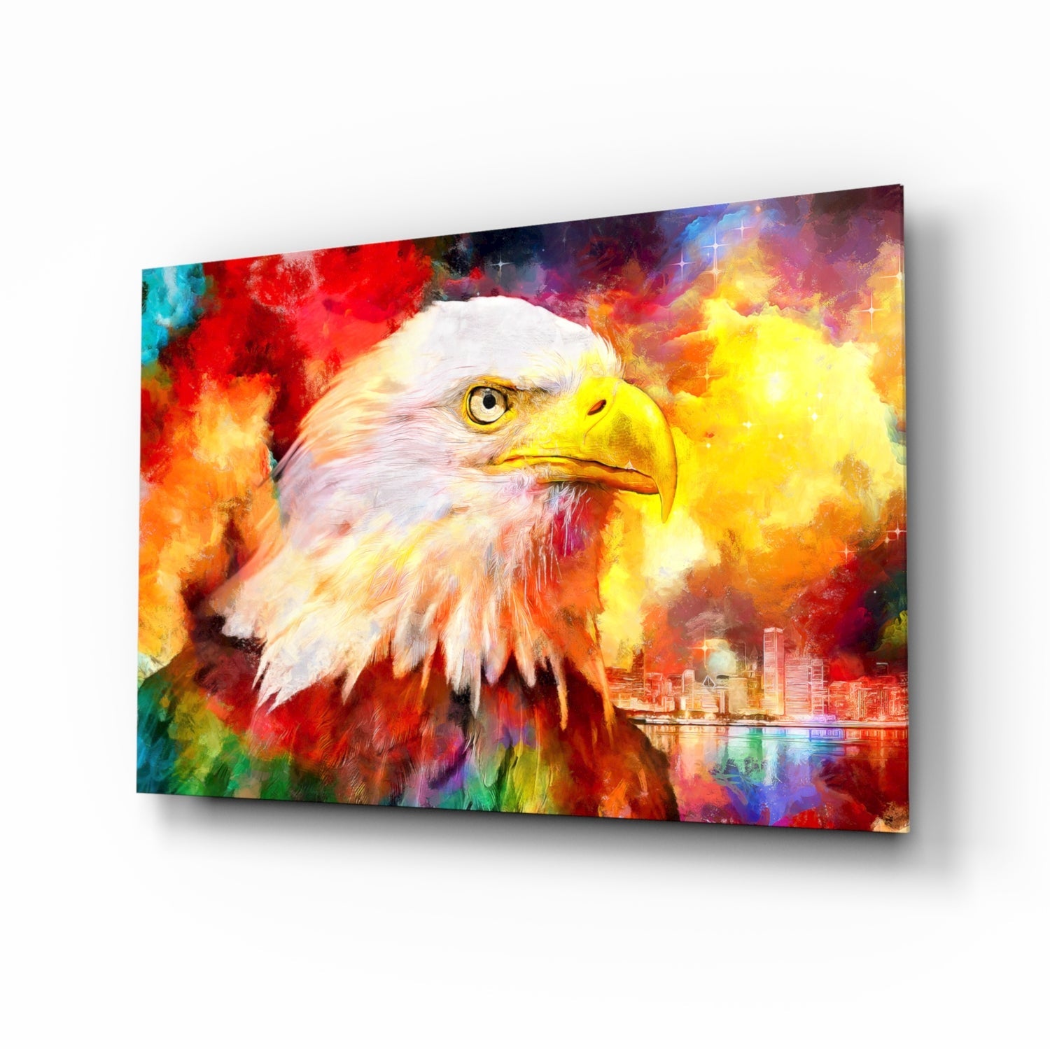 Colorful Eagle Glass Wall Art.