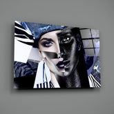 Abstract Woman Portrait Glass Wall Art.