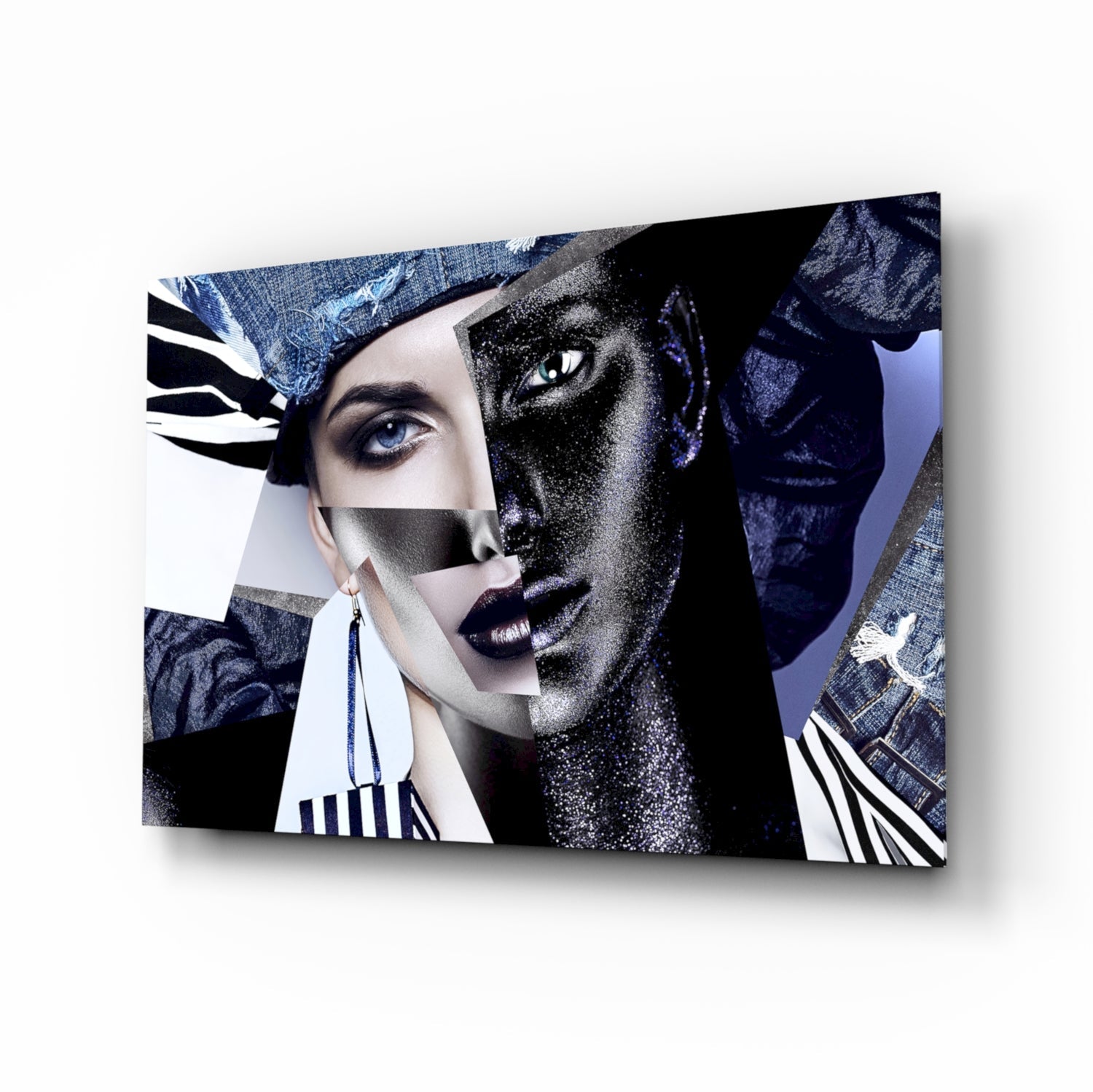 Abstract Woman Portrait Glass Wall Art.