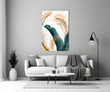 Green Leaves Glass Wall Art.