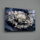 Gray Flower Glass Wall Art.