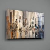 Abstract City Glass Wall Art.