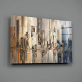 Abstract City Glass Wall Art.