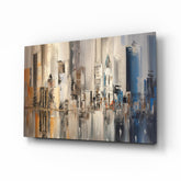 Abstract City Glass Wall Art.