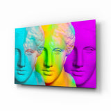 Colorful Statues Glass Wall Art.