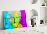 Colorful Statues Glass Wall Art.