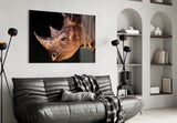 Rhino Glass Wall Art.