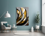Golden Wings Glass Wall Art.