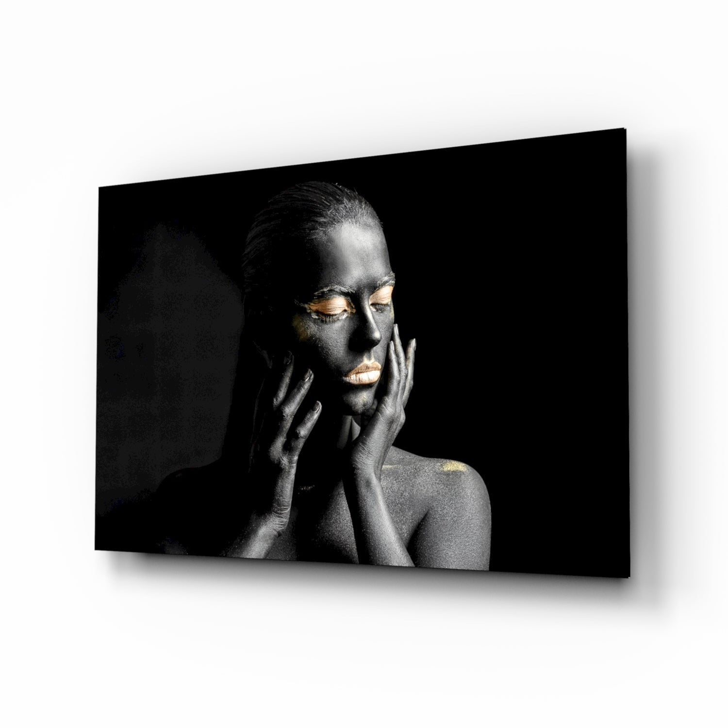 Gold Woman Glass Wall Art.