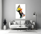 Abstract Portrait Glass Wall Art.