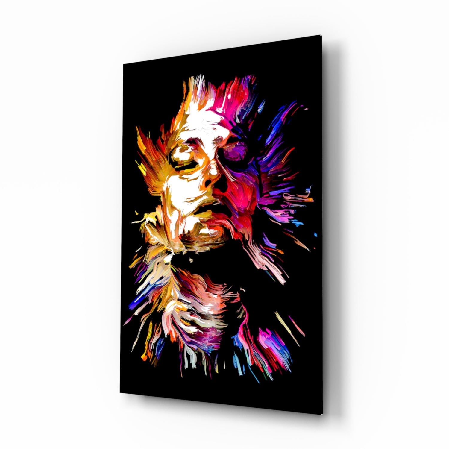 Abstract Portrait Glass Wall Art.