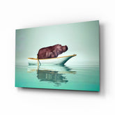 Hippo Glass Wall Art.