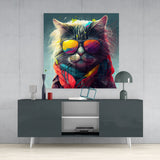 Cool Cat Glass Wall Art || Designers Collection