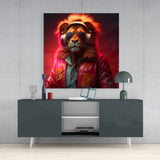 Hippie Lion Glass Wall Art || Designers Collection