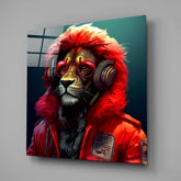 Hippie Lion Glass Wall Art || Designers Collection