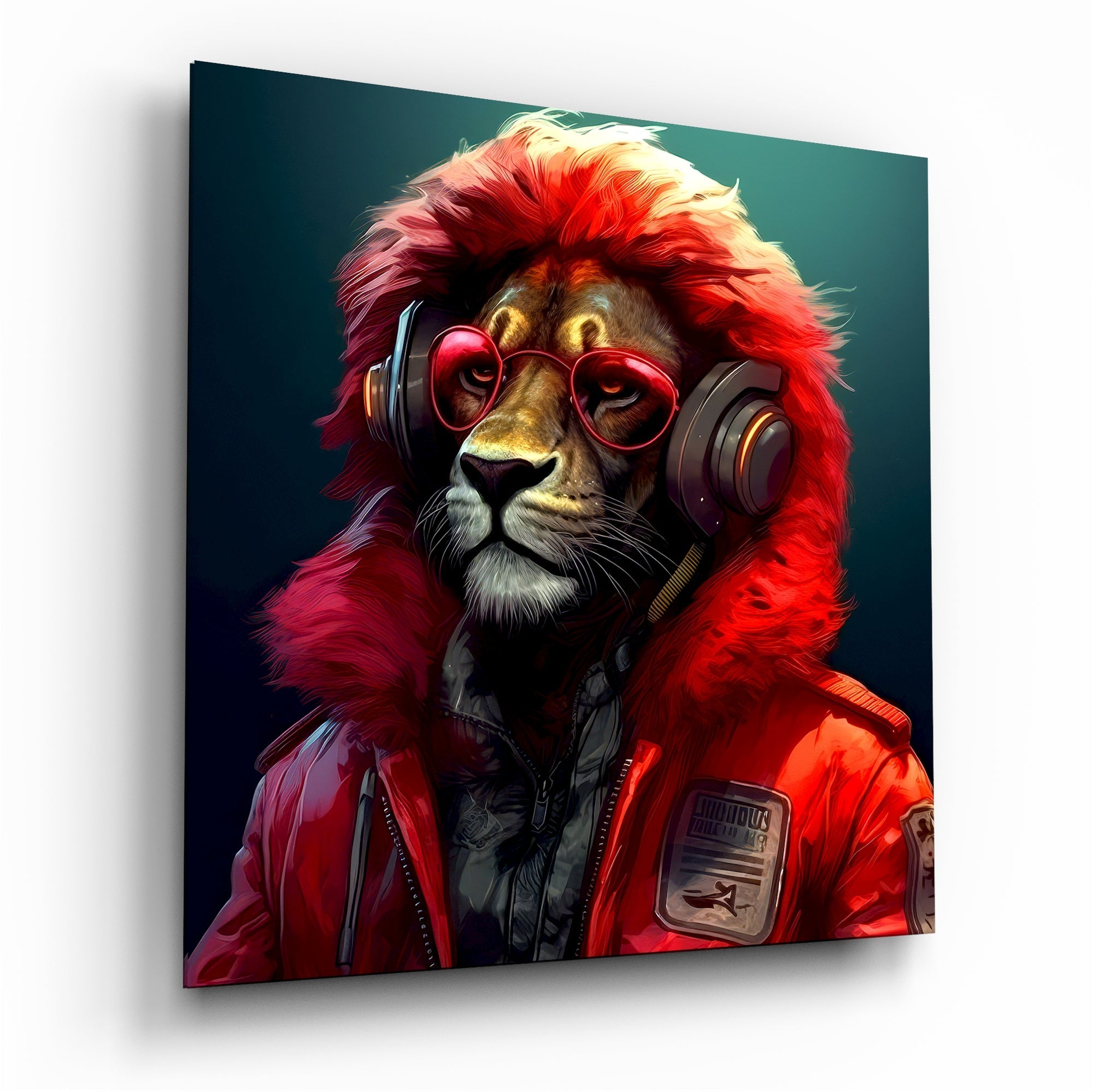 Hippie Lion Glass Wall Art || Designers Collection