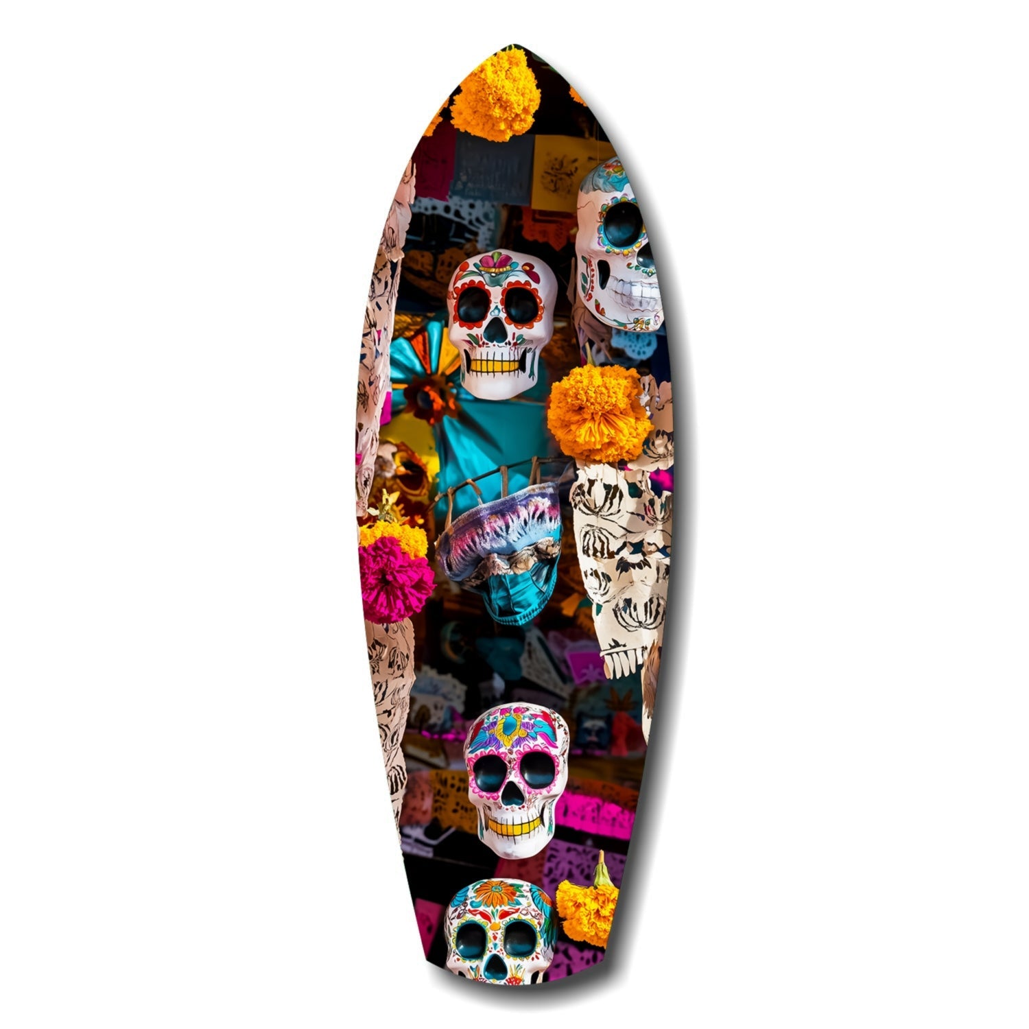 Colorful Skulls Glass Wall Art