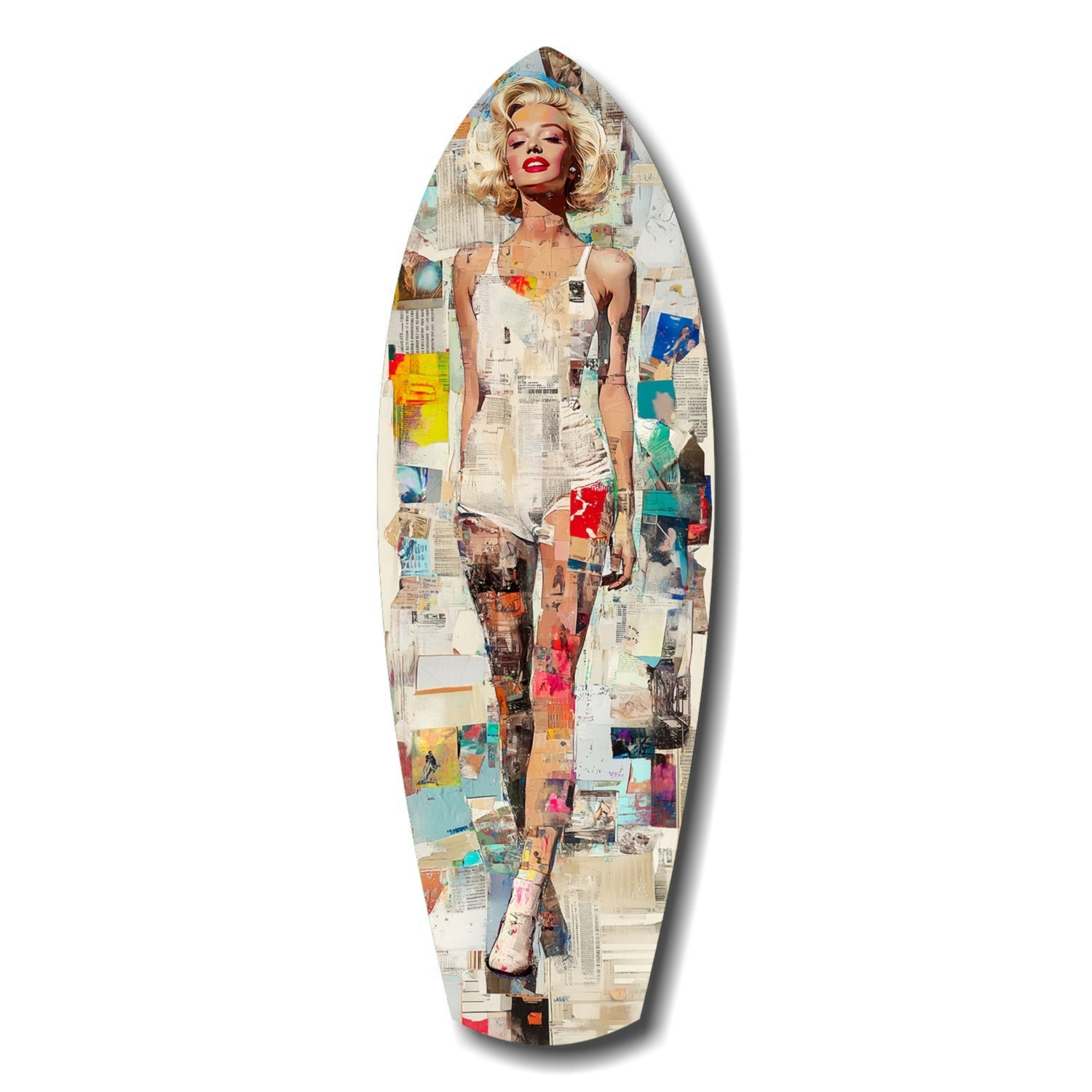 Marilyn in Vintage Swim Suit Glass Wall Art