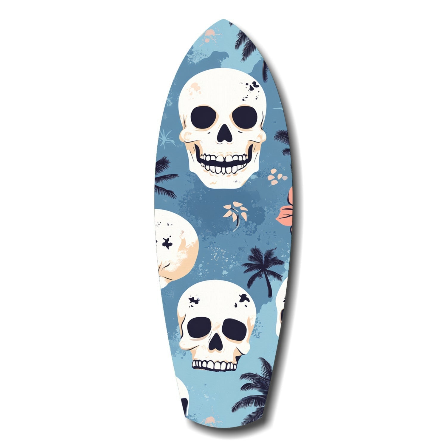 Surf Skull California Dreams Glass Wall Art