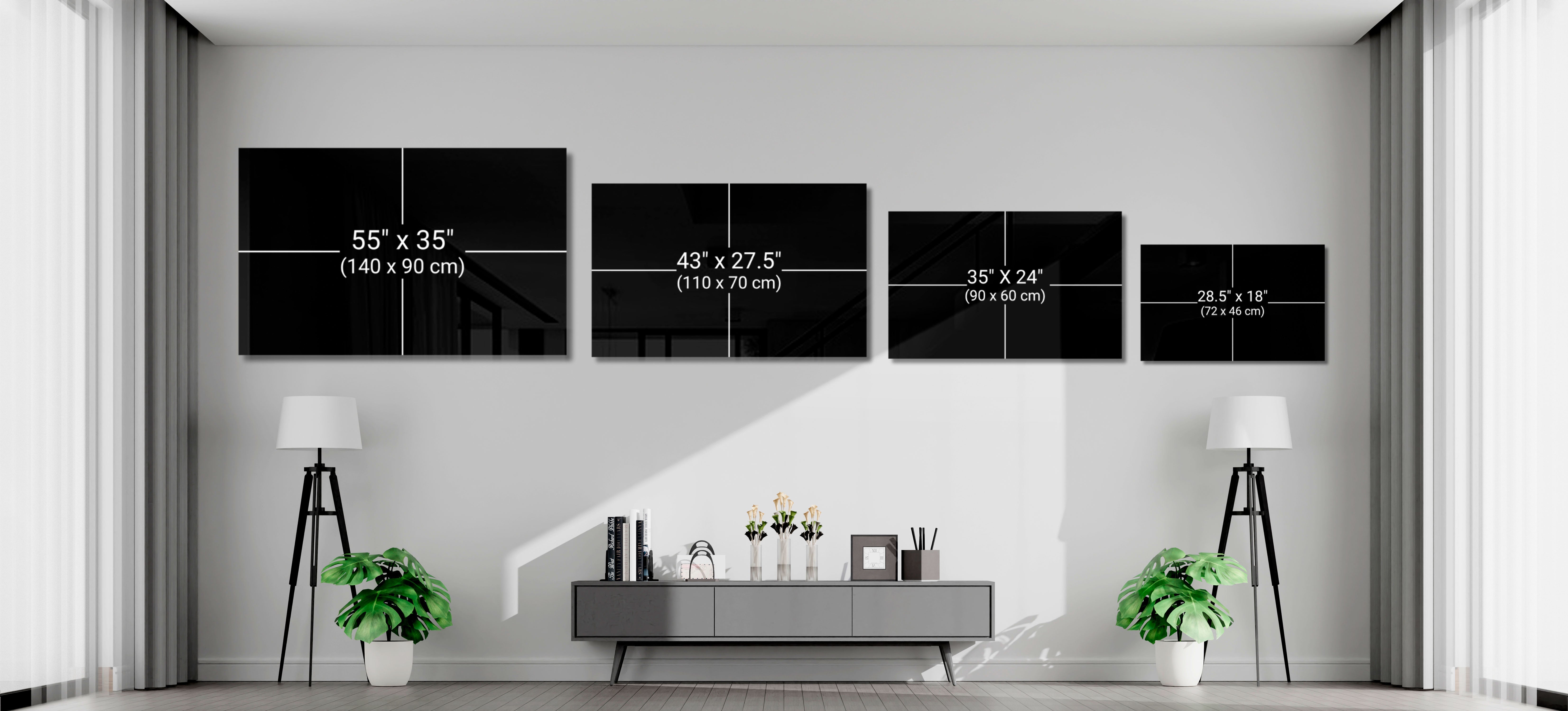 Neon Jungle Leaves Glass Wall Art