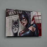 Cat Woman Glass Wall Art.