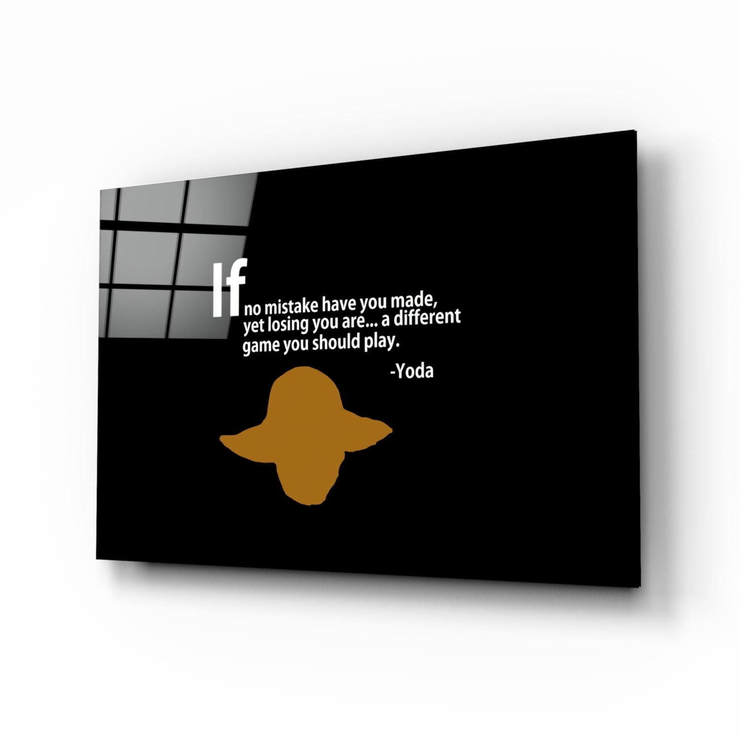 Words of Yoda Glass Wall Art.