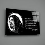 Words of Bob Marley Glass Wall Art.