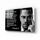 Words of Malcolm X Glass Wall Art.
