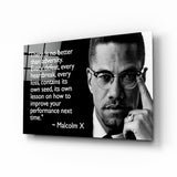 Words of Malcolm X Glass Wall Art.