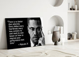 Words of Malcolm X Glass Wall Art.