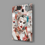 Harley Quinn Glass Wall Art.