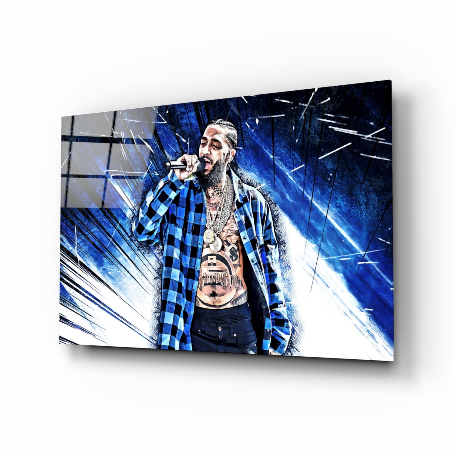 Nipsey Hussle Glass Wall Art.
