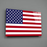 Flag of the United States Glass Wall Art.