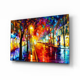 Lighted Street Glass Wall Art.