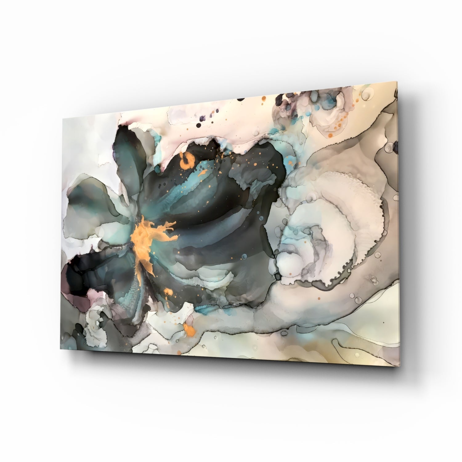 Marble Flower Glass Wall Art.