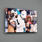 Cam Newton Glass Wall Art.