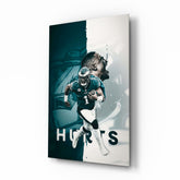 Jalen Hurts Glass Wall Art.
