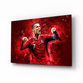 Christiano Ronaldo Glass Wall Art.