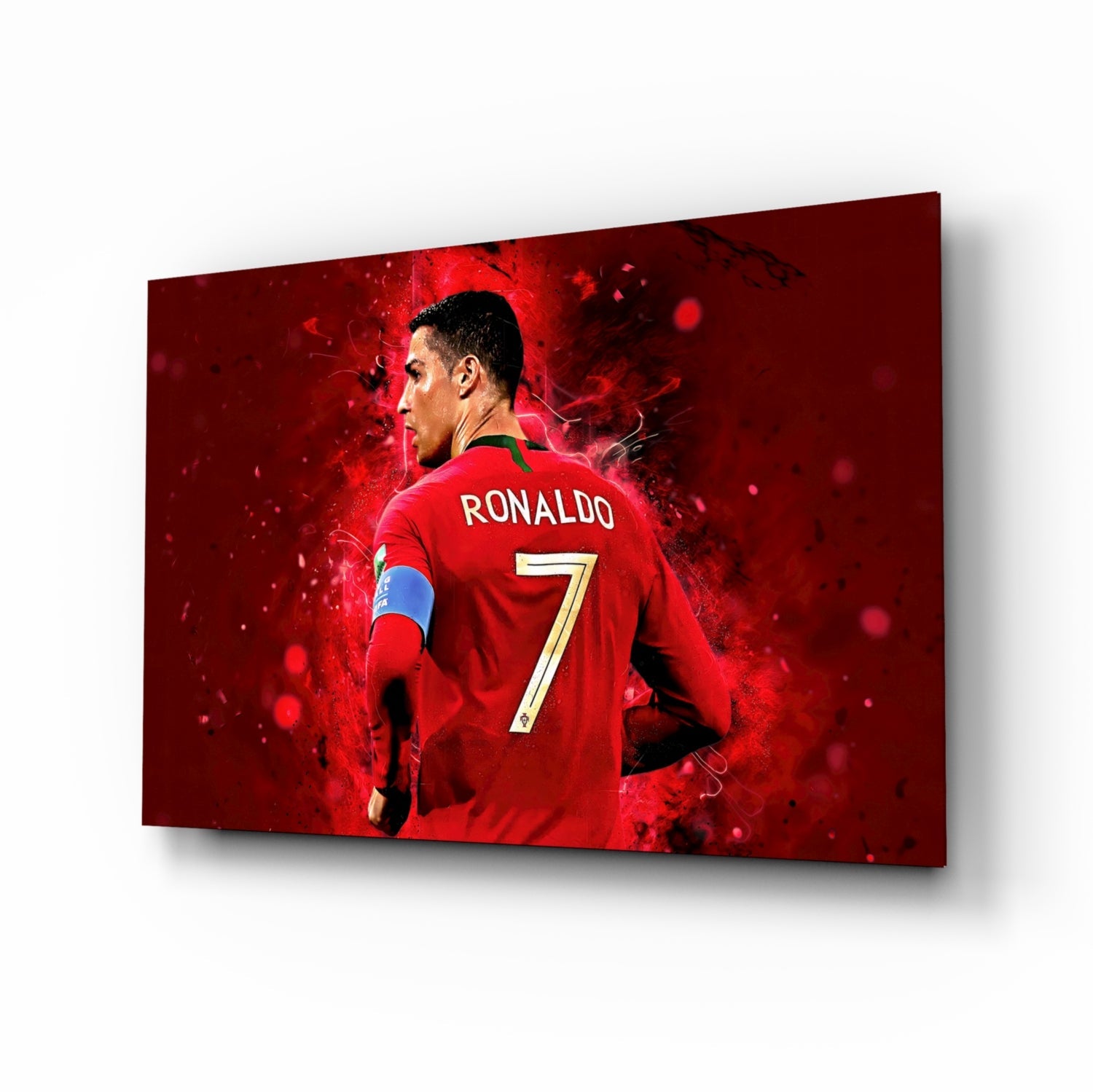 Christiano Ronaldo Glass Wall Art.